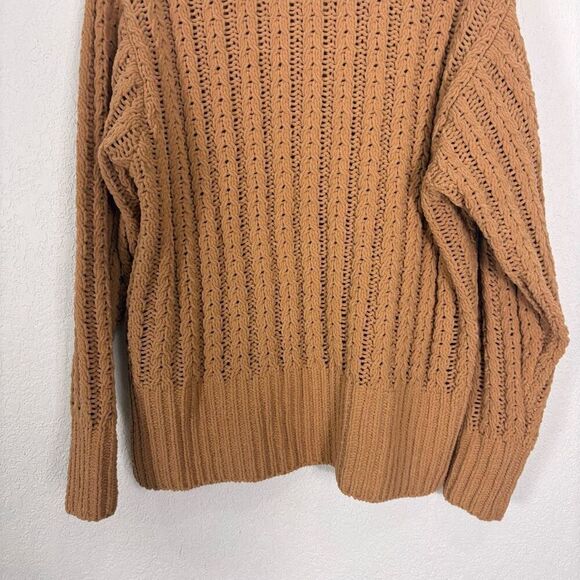 Aerie Carmel Knit Plush Quarter Zip Oversized Collared Pullover Sweater Size XS - Picture 9 of 13